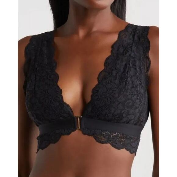 Free People We Are Hah Got Ur Back Bra Size XS in Noir Black Lace Adjustable - Picture 2 of 11
